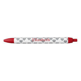 Preta Caneta Personalizada de Amor Elegante Nome Stylish