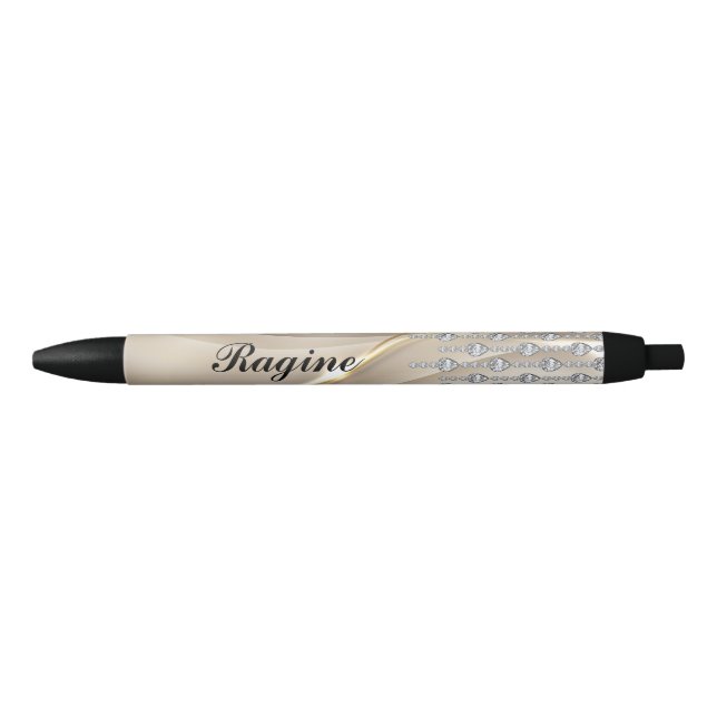 Preta Caneta Personalizada de Diamantes de Drives Chic (Frente)