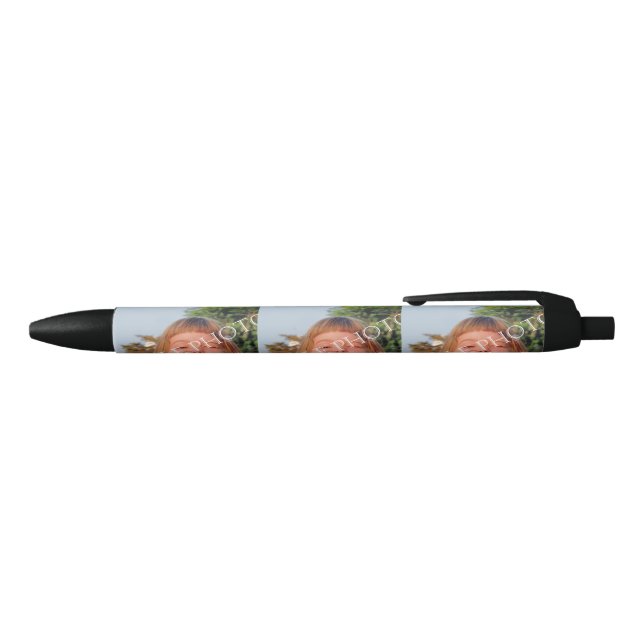 Preta Caneta personalizada de fotos. Faça o seu próprio! (parte de cima)