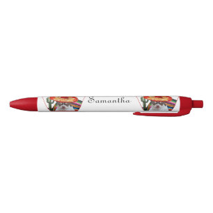 Preta Caneta personalizada do cão da chihuahua vermelho