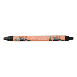 Preta Caneta personalizada do cão do Pug laranja