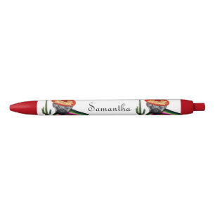 Preta Caneta personalizada do cão do pug vermelho