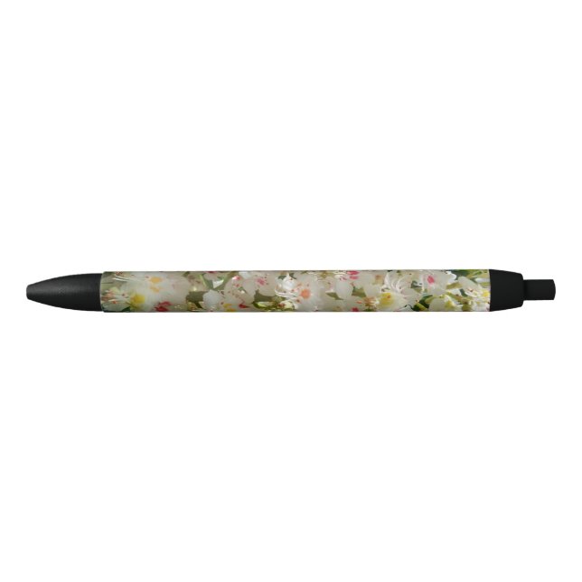Preta Caneta Personalizada do Flor Coloful (Frente)