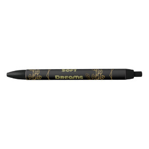 Preta Caneta personalizada Sonhos Suaves Nome do texto T