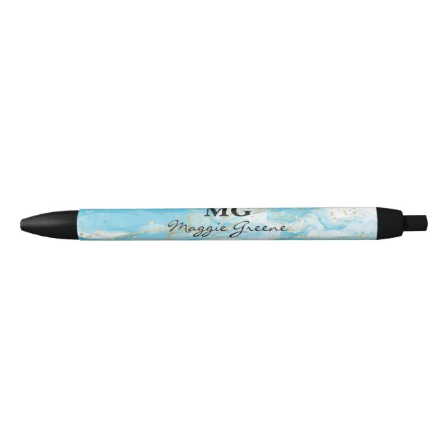 Preta Caneta Personalizada Sonhos Turquesa (Frente)