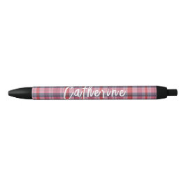 Preta Caneta Personalizada Xadrez Rosa | One Owl Artist