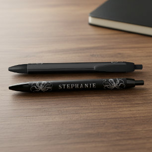 Preta Caneta polvo vintage preto com nome personalizado
