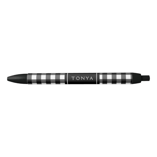 Preta Caneta preto e branco personalizada da verificação (Frente)