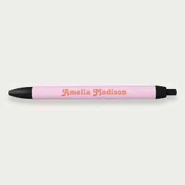 Preta Caneta Rosa Laranja Decorativa Retro