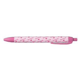 Preta Caneta Rosa Personalizada - Qualquer Nome com Cora