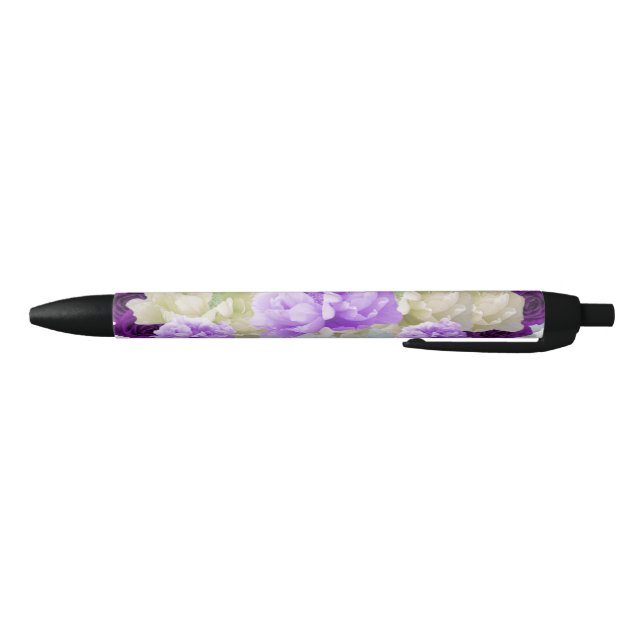 Preta Caneta Tinta Floral Roxa (Parte Inferior)