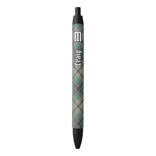 Preta Clan Craig Tartan Ink Caneta (Frente Vertical)