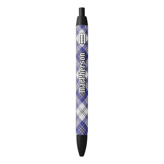 Preta Clan MacPherson Blue Dress Tartan Ink Caneta (Frente Vertical)