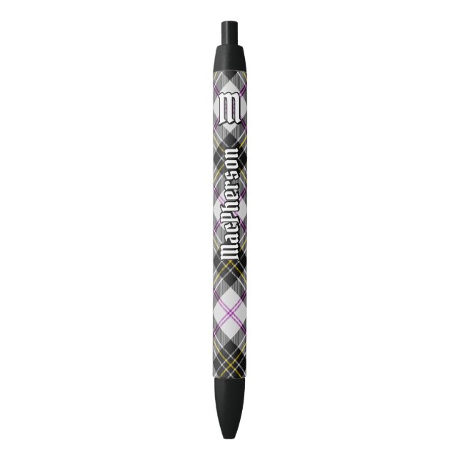 Preta Clan MacPherson Vestir Caneta Tartan (Frente Vertical)
