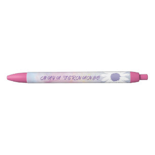 Preta Design floral cor arco-íris Caneta personalizável