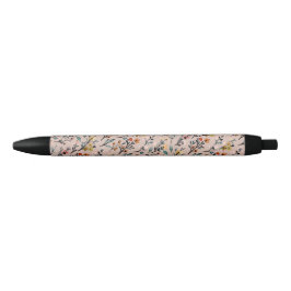 Preta Dusty Rosa Boho Floral Watercolor Caneta Básica
