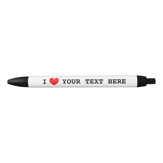 Preta Eu coração caneta promo com costume eu adoro texto (Frente)