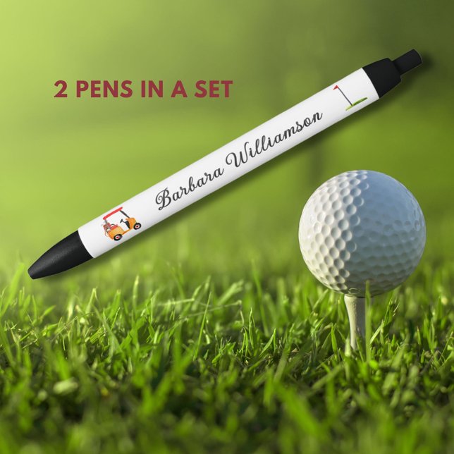Preta Golf Gal Cart Clubs Flag Caneta Personalizado Name (Criador carregado)