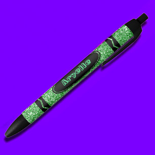 Preta Kelly Green Glitter Crayon - Caneta de envio de no