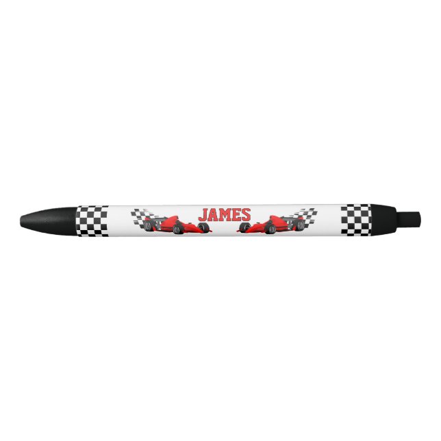 Preta Legal Race Car Boy Nome Personalizado Caneta Perso (Frente)
