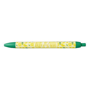 Preta Lemons Leaf Patterno Nome Inicial   CANETA