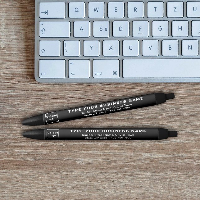 Preta Marca de Negócios Negros em Caneta Tinta (Ink pen with black barrel and your business brand)