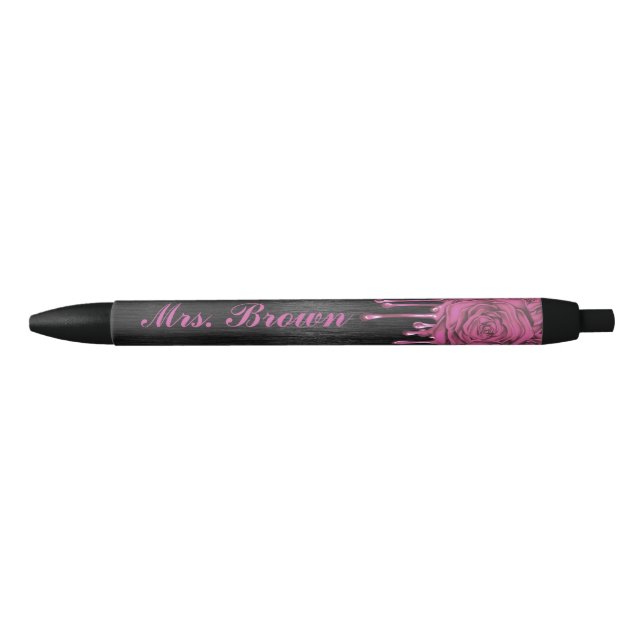 Preta Mauve de Caneta Personalizada de Rosas de Drill de (Frente)