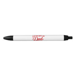 Preta Melhor Caneta Pai Coração Vermelho Script
