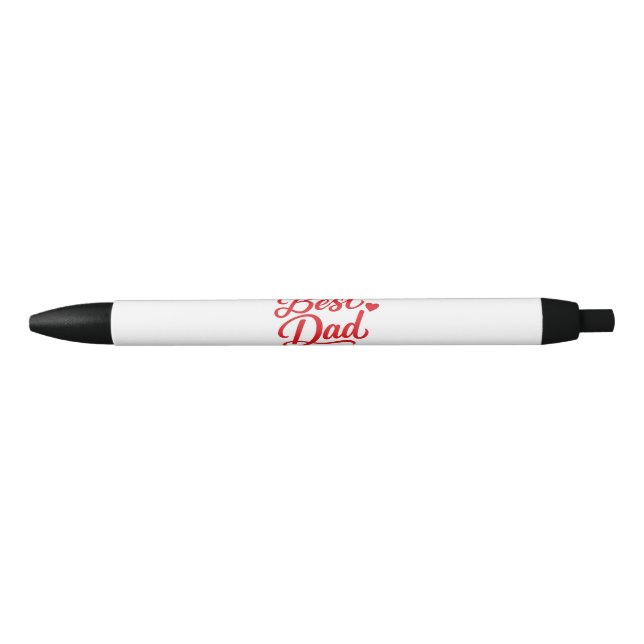 Preta Melhor Caneta Pai Coração Vermelho Script (Frente)