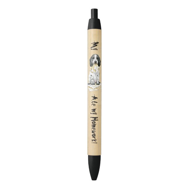 Preta Meu Cocker Inglês Comeu Minha Caneta De Tinta Pret (Frente Vertical)