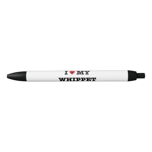 Preta Mim coração minha caneta de Whippet (Frente)
