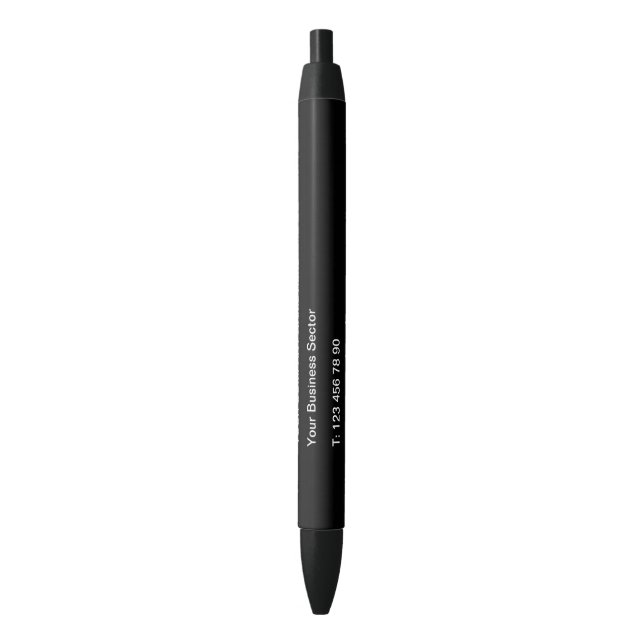 Preta Modelo de Caneta de Informação de Nome de Negócio  (Frente Vertical)