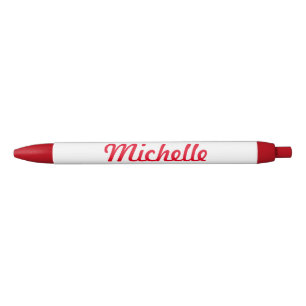 Preta Nome personalizado caneta vermelha para escritório