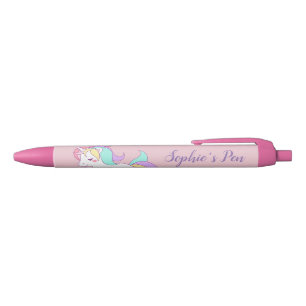 Preta Nome personalizado "Little Dreamer" Caneta rosa do