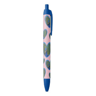 Preta Pancete Corações de Peacock. Caneta de Avaliação d