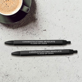 Preta Parabéns Classe de Caneta de Graduação