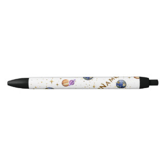 Preta Planetas de Tema Espacial Personalizados e Caneta 