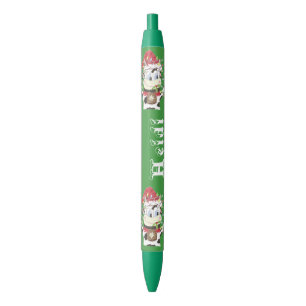 Preta Snowbell personalizou a caneta de Natal