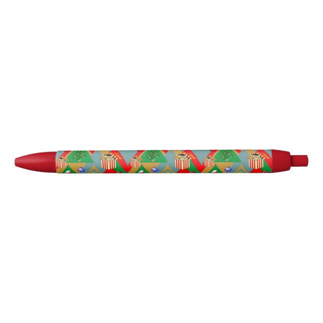 Preta Triângulos de Natal Mais Caneta De Tinta (Frente)