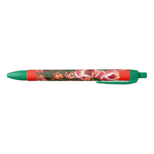 Preta Tulipas brancas e vermelhas Caneta verde