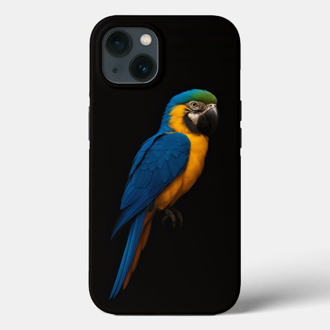 Preto 4 Luxe iPhone 13, Arara Azul e Amarela (Verso)