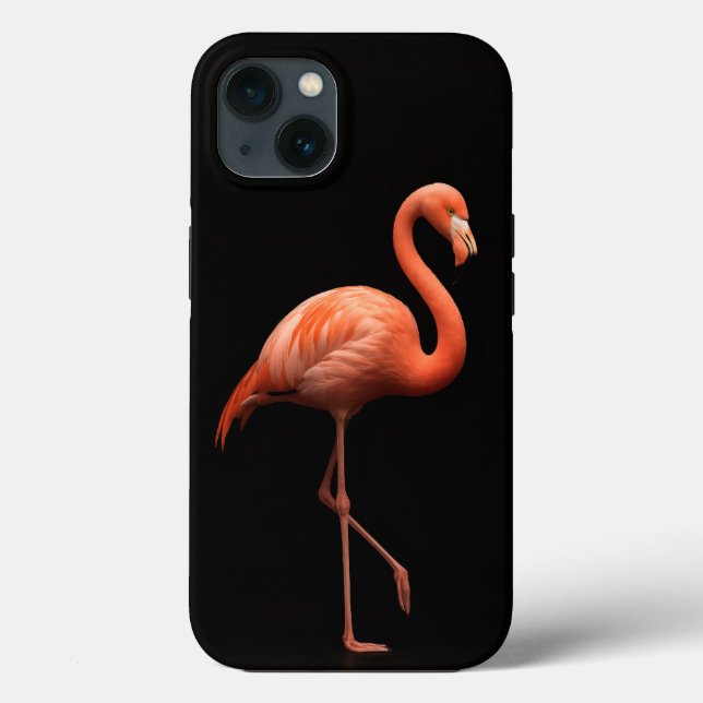 Preto 4 Luxe iPhone 13 Case, Flamingo Rosa (Verso)