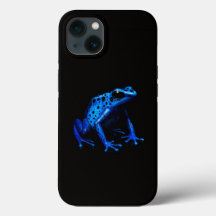 Preto 4 Luxe iPhone 13 Case, Sapo azul elétrico
