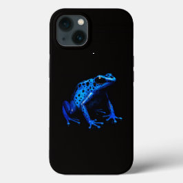 Preto 4 Luxe iPhone 13 Case, Sapo azul elétrico