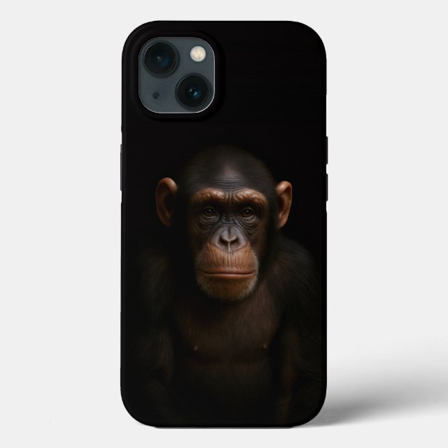 Preto 4 Luxe iPhone 13, Chimpanzé Sereno (Verso)