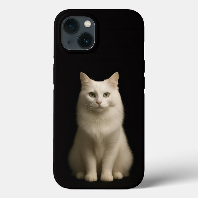 Preto 4 Luxe iPhone 13, Gato Turco Angora (Verso)