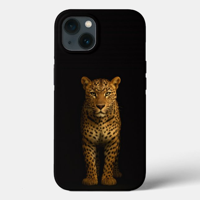 Preto 4 Luxe iPhone 13, Leopardo Majestoso (Verso)