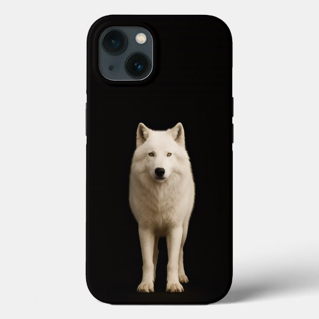 Preto 4 Luxe iPhone 13, Lobo Ártico Marfim (Verso)