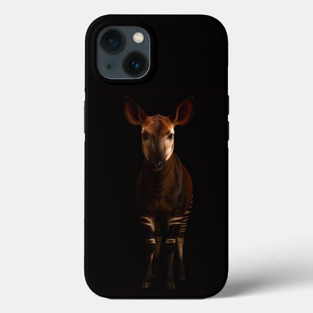 Preto 4 Luxe iPhone 13, Okapi da Floresta (Verso)