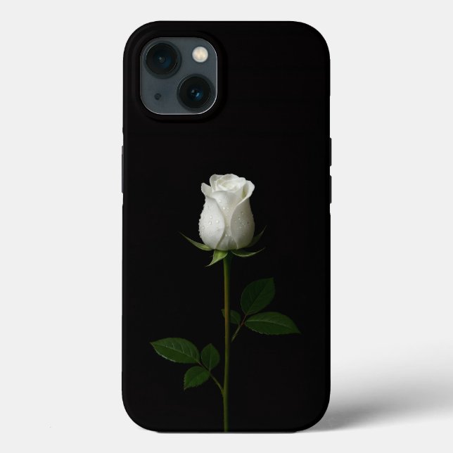 Preto 4 Luxe iPhone 13, Rosa Branca Pura (Verso)